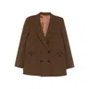Blazé Milano Long-sleeved Suit Jacket In Brown