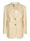 Blazé Milano Classic Two Buttons Blazer In Cream