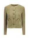Blazé Milano Shamo Bolero Button-fastening Jacket In Green