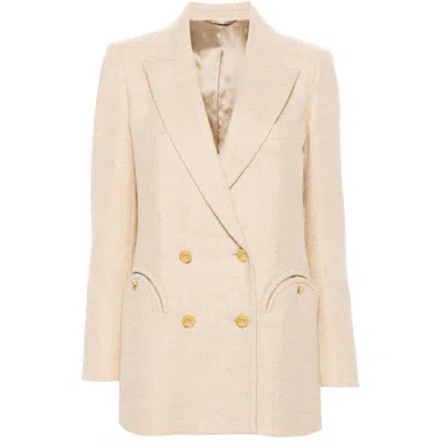Blazé Milano Blaze Milano Everyday Mid-day Sun Double-breasted Blazer In Neutro,pink
