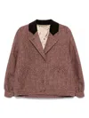 Blazé Milano Cleo Corduroy-collar Bomber Jacket In Pink