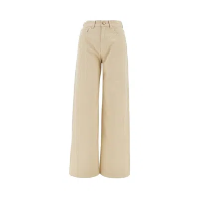 Blazé Milano 'java' Wide Leg Jeans In Neutral