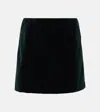 Blazé Milano Jealousy Coci Cotton Velvet Mini Skirt In Green