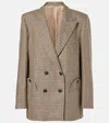 Blazé Milano Jealousy Everynight Checked Silk Blazer In Beige