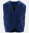 Blazé Milano Jealousy Gliss Cotton Velvet Vest In Blue