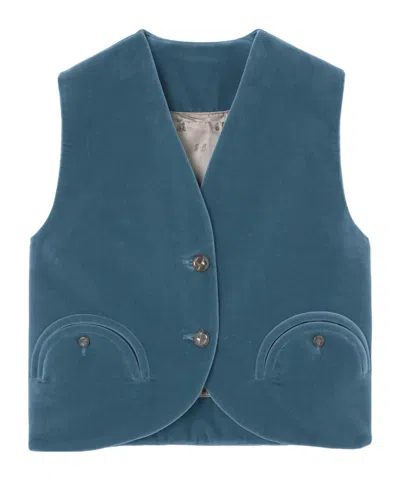Blazé Milano Jealousy Gliss Cotton-velvet Vest In Blue