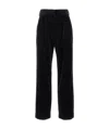 Blazé Milano Velvet Pleated Trousers With Belt Loops In Black