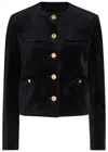 Blazé Milano Blaze Milano Jealousy Shamo Cropped Velvet Jacket In Black
