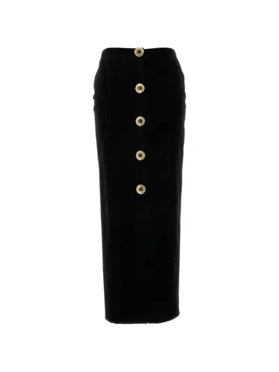 Blazé Milano Jealousy Sussex Cotton-velvet Maxi Skirt In Black