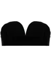 Blazé Milano Clyde Cotton Velvet Bandeau Bra In Schwarz