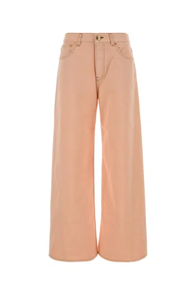 Blazé Milano Clapotis Denim Wide Leg Jeans Trousers In Pink