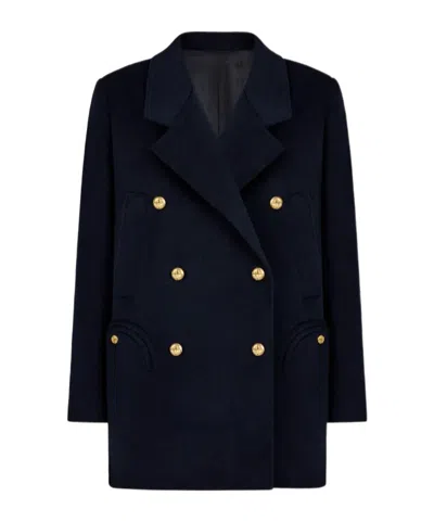 Blazé Milano Joyme Double-breasted Peacoat In Blue