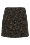 Blazé Milano Coci Wool-blend Tweed Miniskirt In Brown