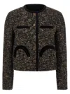 Blazé Milano Katara Embossed Trim-detail Blazer In Multi