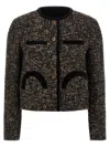Blazé Milano Katara Embossed Trim-detail Blazer In Black