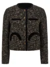 Blazé Milano Katara Embossed Trim-detail Blazer In Black
