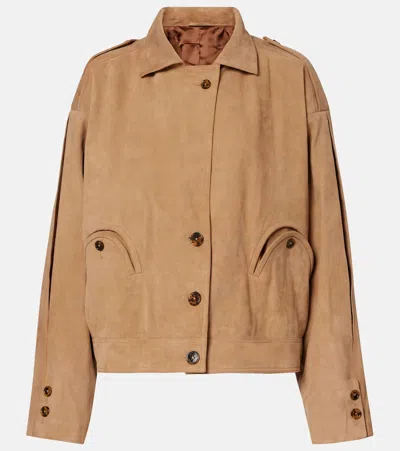 Blazé Milano Kiso Suede Jacket In Brown