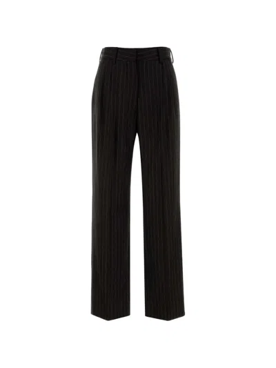 Blazé Milano Lady Maud Fox Pinstriped Tailored Trousers In 브라운