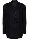 Blazé Milano Charmer Wool And Cashmere Double-breasted Pinstripe Blazer In Blue