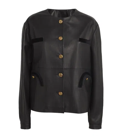 Blazé Milano Lambskin Gliss Bolero Jacket In Black