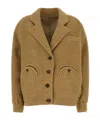 Blazé Milano Blaze Camel Teddy Fabric Le Mirage Bomber Jacket In Brown