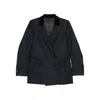 Blazé Milano Resolute Everyday Velvet-collared Double-breasted Blazer In Black