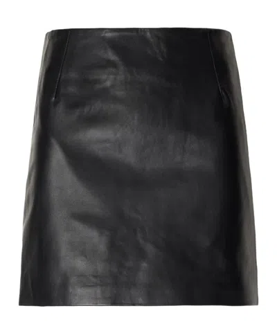 Blazé Milano Leather Mini Skirt In Black