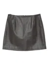 Blazé Milano Leather Mini Skirt In Brown