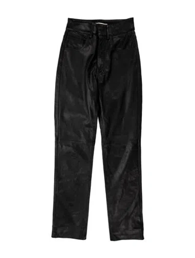 Pre-owned Blazé Milano Leather Straight Leg Pants In Multicolor