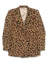 Blazé Milano Leopard-print Blazer In Brown