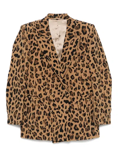 Blazé Milano Leopard-print Blazer In Brown