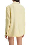 Shop Blazé Milano Light Yellow Linen Oversized Blazer In Butter
