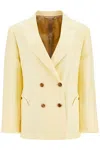 Blazé Milano Structured Double Breasted Jacket In Butter (yellow)