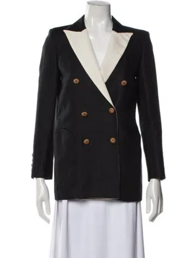 Pre-owned Blazé Milano Linen Blazer In Black