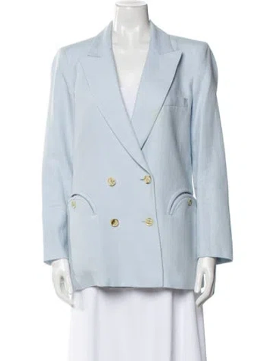 Pre-owned Blazé Milano Linen Blazer In Blue
