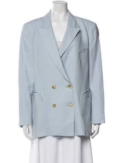 Pre-owned Blazé Milano Linen Blazer In Blue