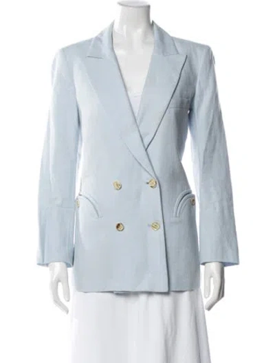 Pre-owned Blazé Milano Linen Blazer In Blue