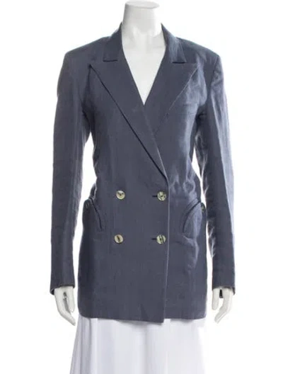 Pre-owned Blazé Milano Linen Blazer In Blue