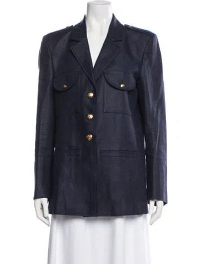 Pre-owned Blazé Milano Linen Blazer In Blue