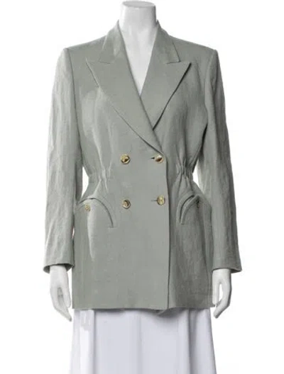Pre-owned Blazé Milano Linen Blazer In Green