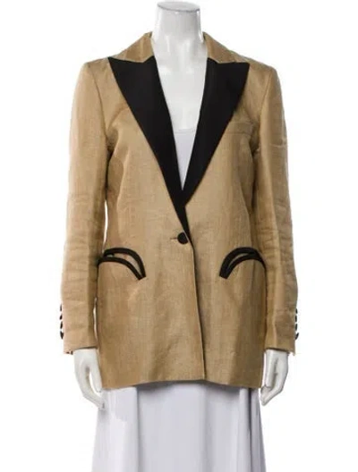 Pre-owned Blazé Milano Linen Blazer In Neutral