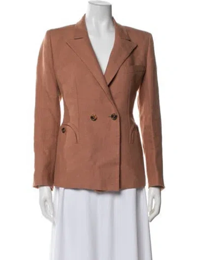 Pre-owned Blazé Milano Linen Blazer In Orange