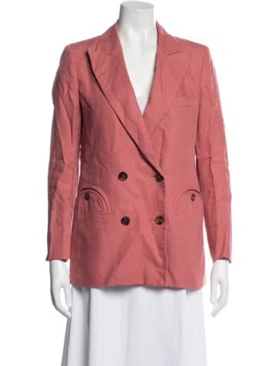 Pre-owned Blazé Milano Linen Blazer In Pink
