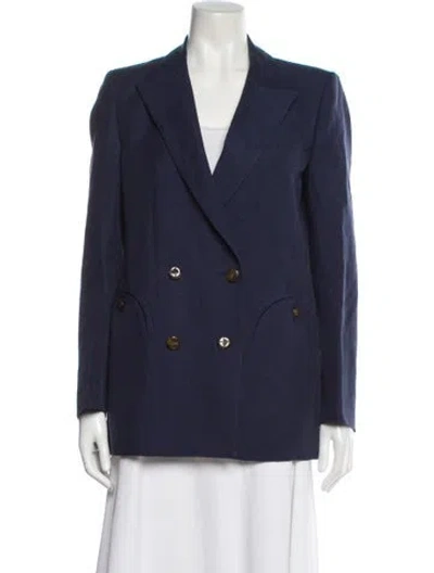 Pre-owned Blazé Milano Linen Blazer W/ Tags In Blue