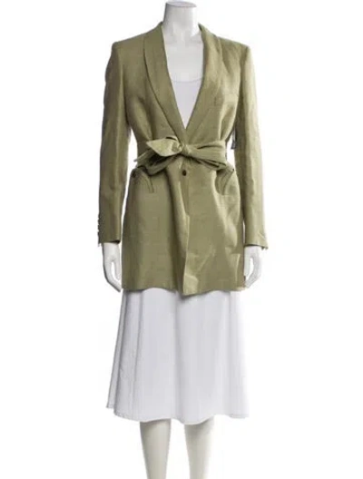 Pre-owned Blazé Milano Linen Blazer W/ Tags In Green