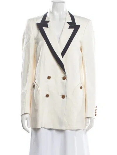 Pre-owned Blazé Milano Linen Blazer W/ Tags In Neutrals