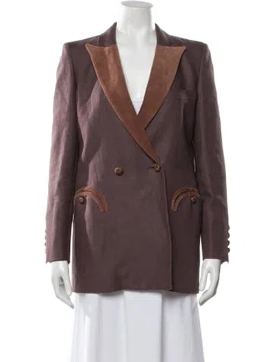 Pre-owned Blazé Milano Linen Blazer W/ Tags In Orange