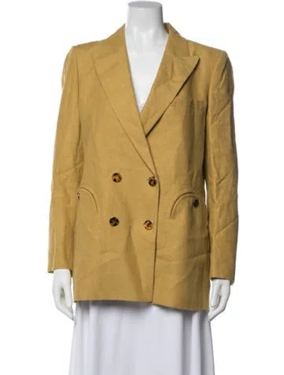 Pre-owned Blazé Milano Linen Blazer W/ Tags In Yellow