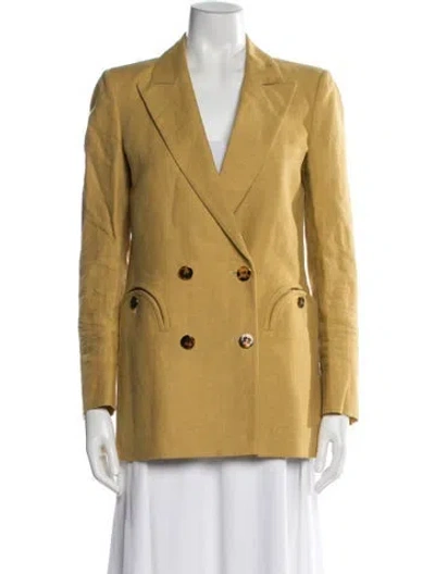 Pre-owned Blazé Milano Linen Blazer In Yellow