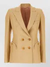 Blazé Milano Linen Blend Tailored Jacket Buttoned Cuffs In Neutral